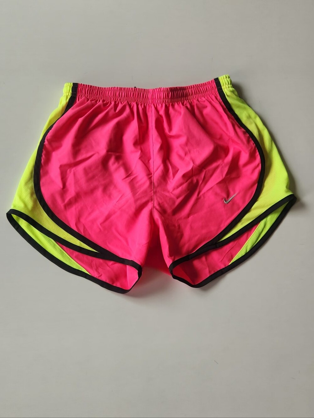 Nike Women's Hot Pink & Neon Yellow Athletic Running Shorts